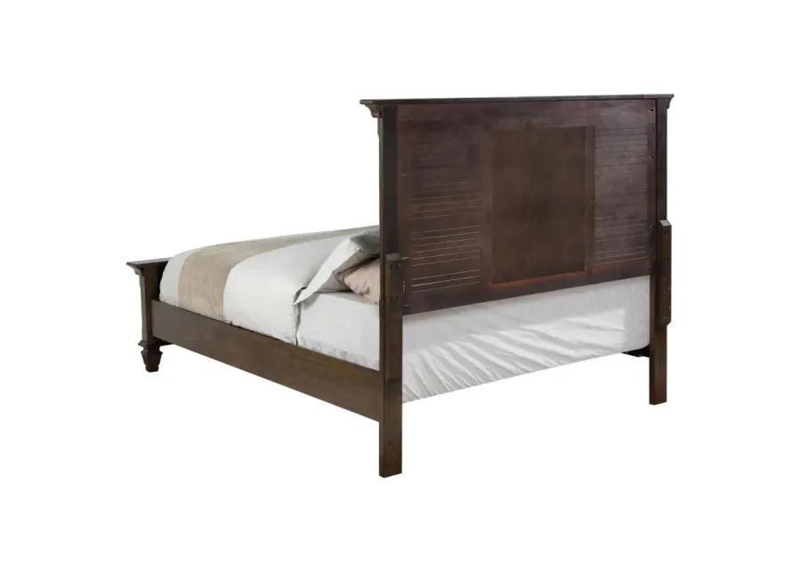 Franco Eastern King Panel Bed Burnished Oak