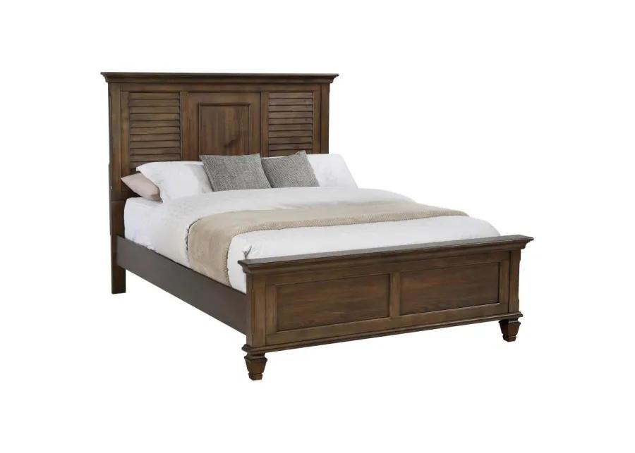 Franco Eastern King Panel Bed Burnished Oak