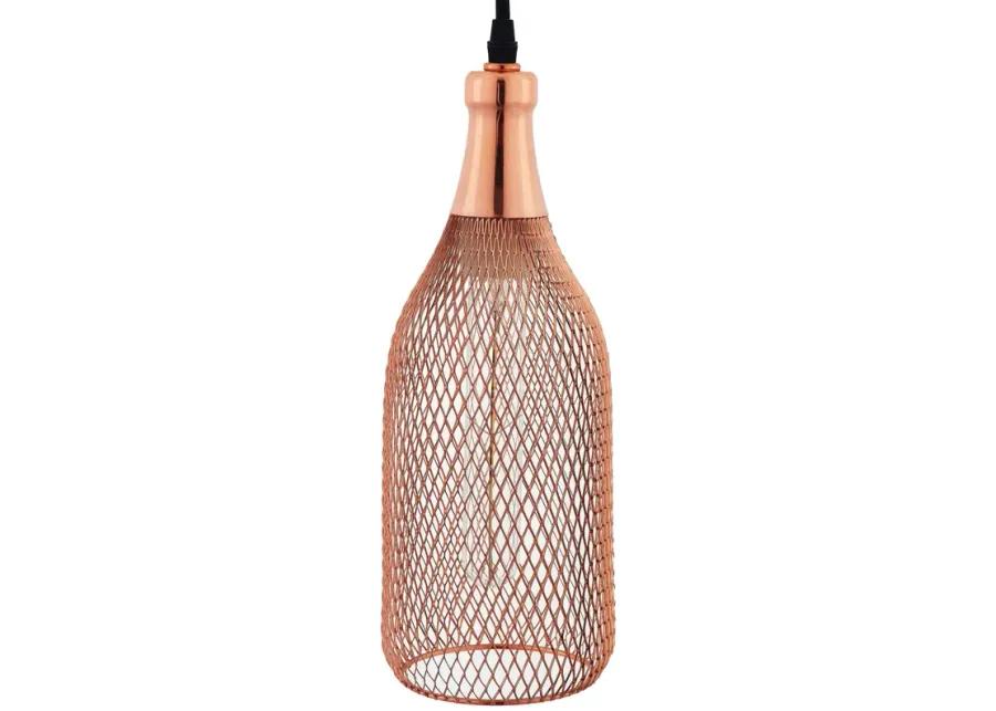 Glimmer Bottle-Shaped Rose Gold Pendant Light