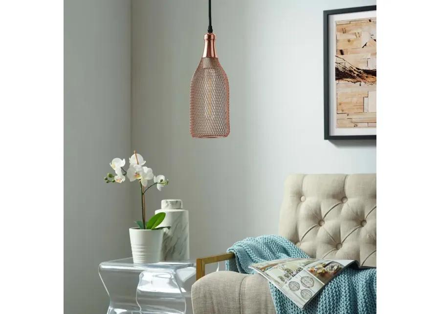 Glimmer Bottle-Shaped Rose Gold Pendant Light