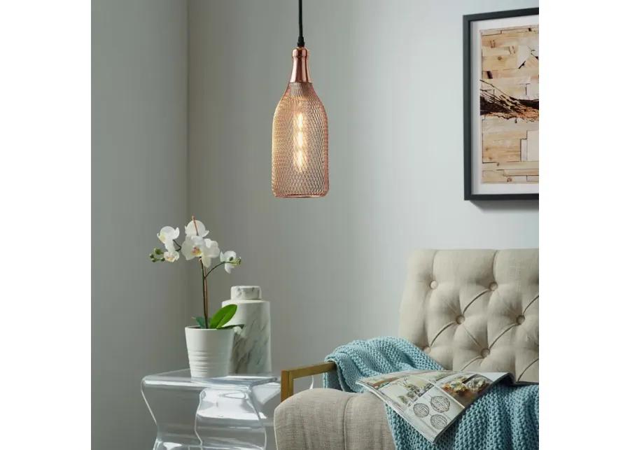 Glimmer Bottle-Shaped Rose Gold Pendant Light