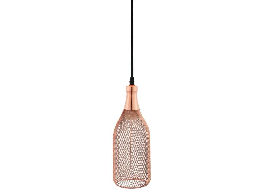 Glimmer Bottle-Shaped Rose Gold Pendant Light