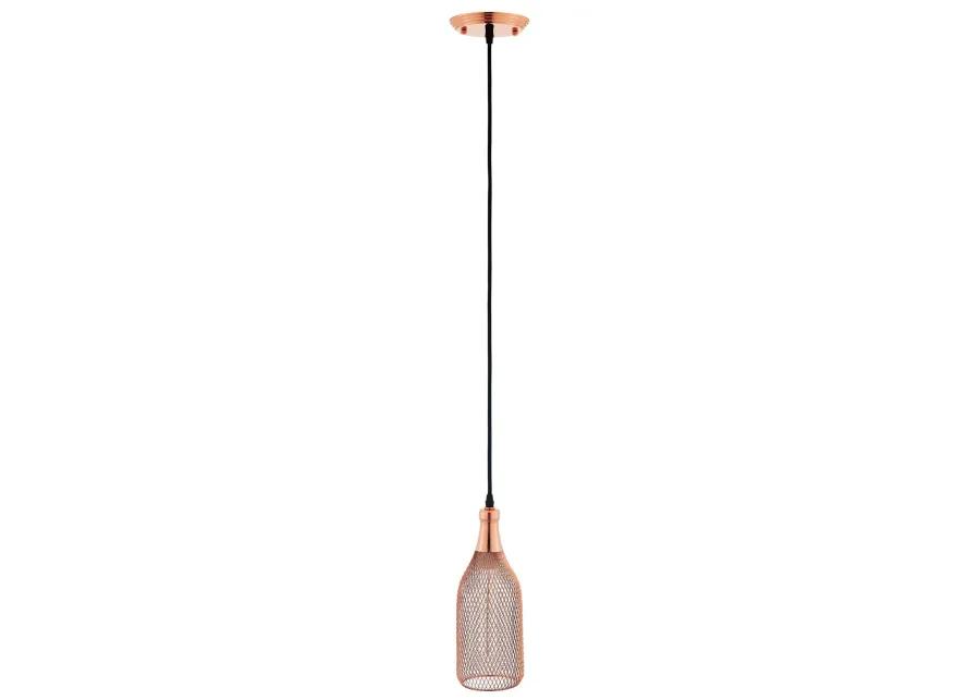 Glimmer Bottle-Shaped Rose Gold Pendant Light