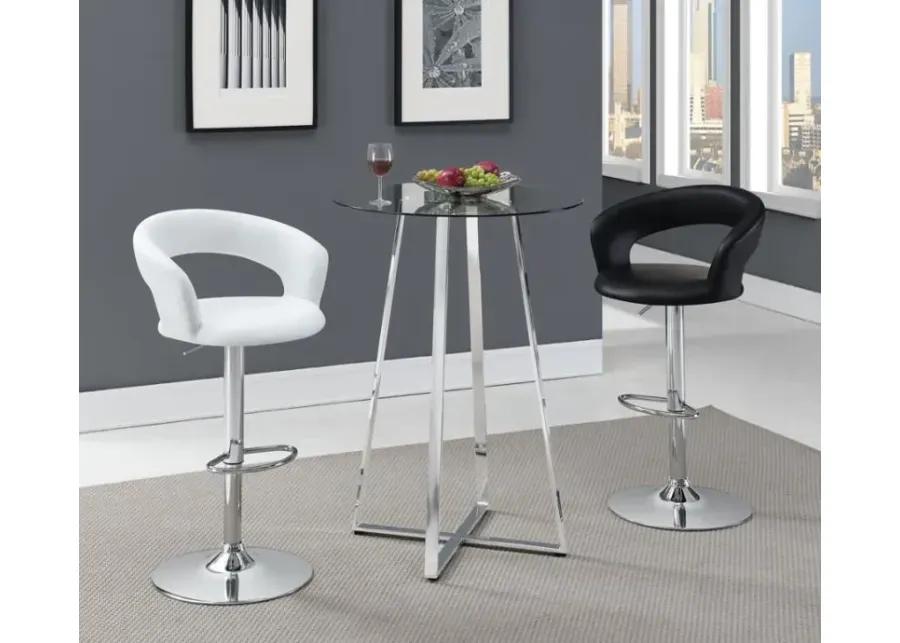 Aaliyah 29" Adjustable Height Bar Stool White And Chrome