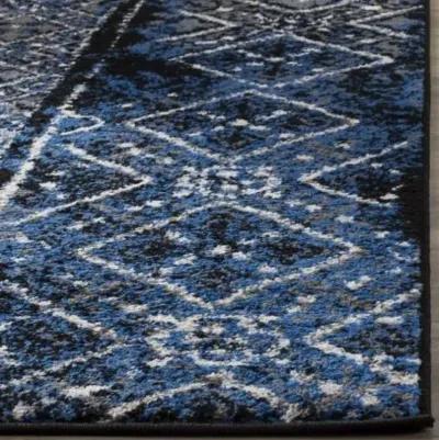 Adirondack Contemporary Blue / Black 4' X 6' Powerloomed Rug