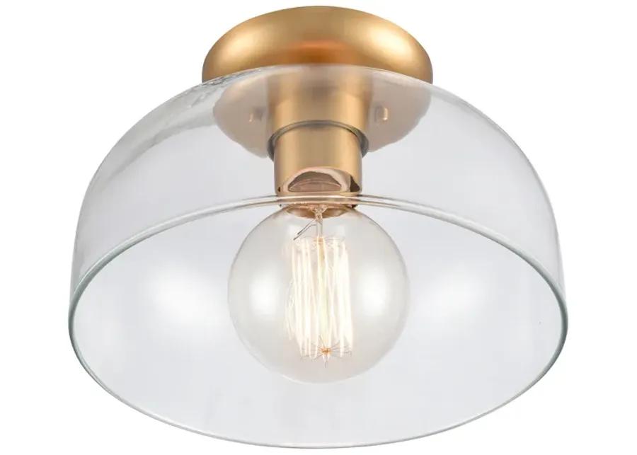 Brewer 10'' Wide 1-Light Semi Flush Mount - Brushed Gold