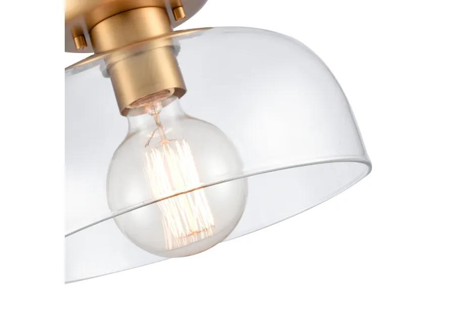 Brewer 10'' Wide 1-Light Semi Flush Mount - Brushed Gold