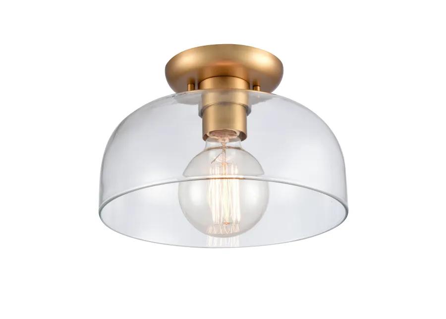 Brewer 10'' Wide 1-Light Semi Flush Mount - Brushed Gold