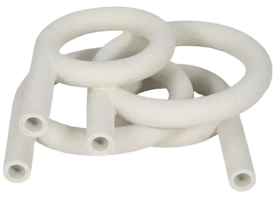 15" Looped 4-taper Candleholder, White