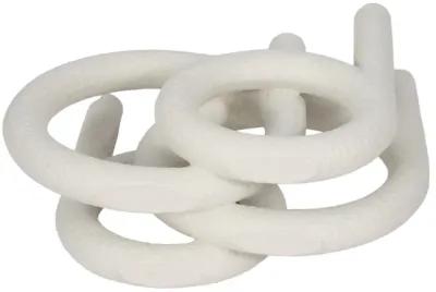 15" Looped 4-taper Candleholder, White