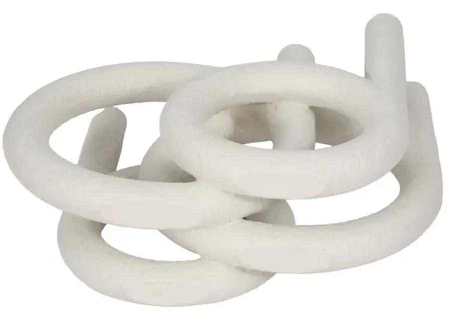 15" Looped 4-taper Candleholder, White