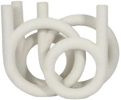 15" Looped 4-taper Candleholder, White