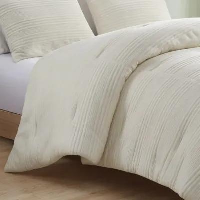 Urban Habitat Wyatt Ivory 3 Piece Knitted Jersey Comforter Set