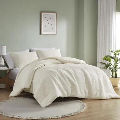 Urban Habitat Wyatt Ivory 3 Piece Knitted Jersey Comforter Set