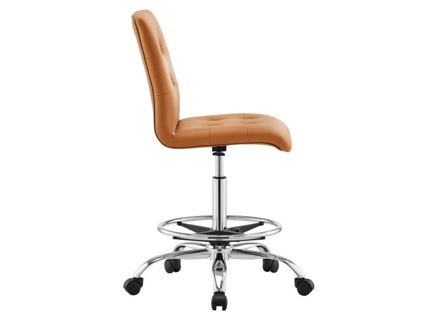 Prim Armless Vegan Leather Drafting Chair