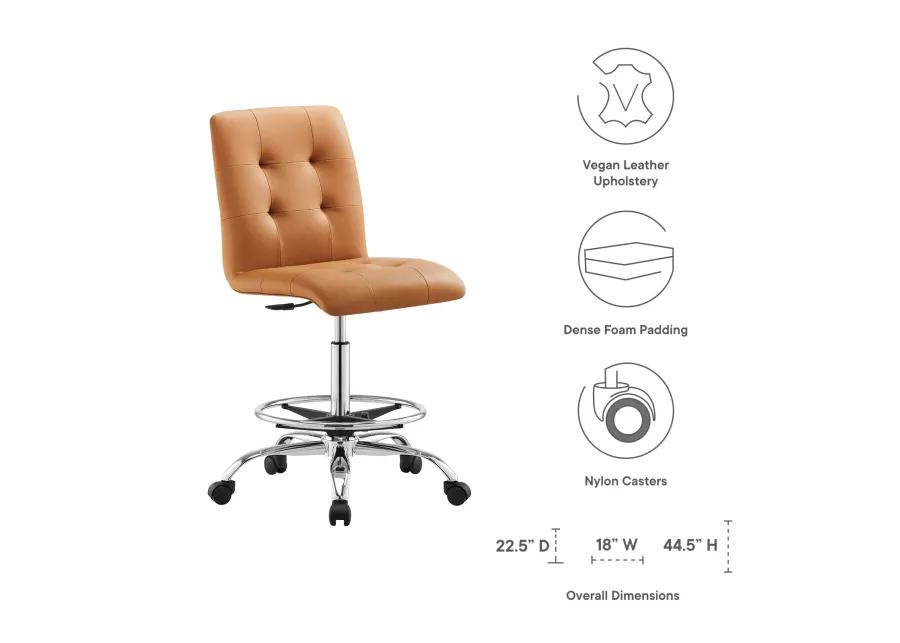 Prim Armless Vegan Leather Drafting Chair