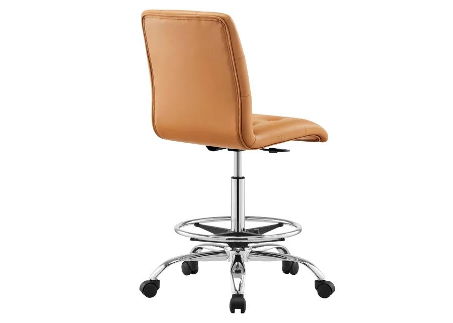 Prim Armless Vegan Leather Drafting Chair