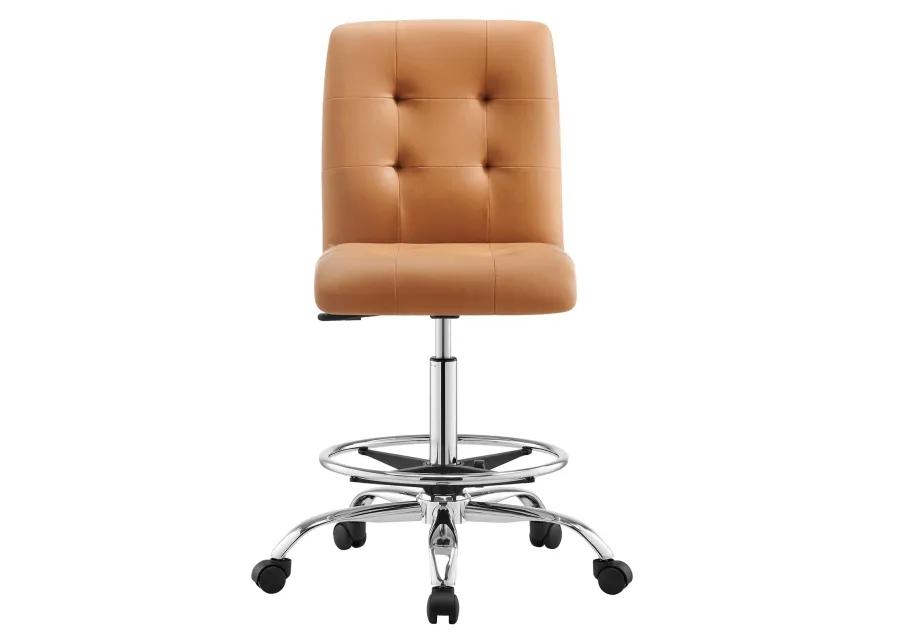 Prim Armless Vegan Leather Drafting Chair