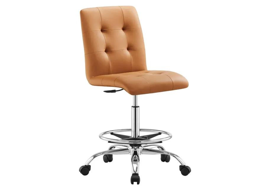 Prim Armless Vegan Leather Drafting Chair