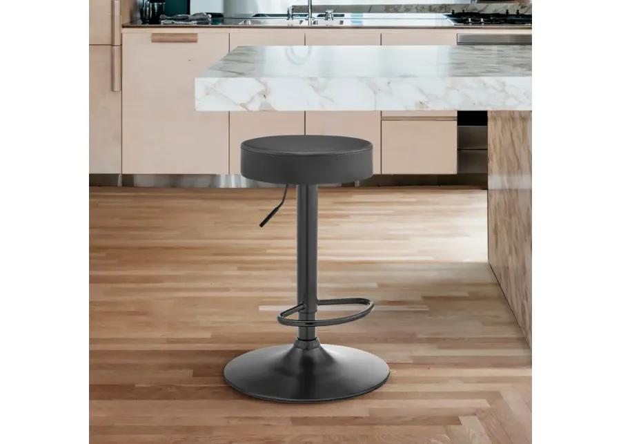 Dax Backless Dark Gray Faux Leather Adjustable Height Bar Stool