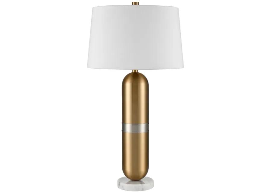 Pill 34" High 1-Light Table Lamp - Aged Brass