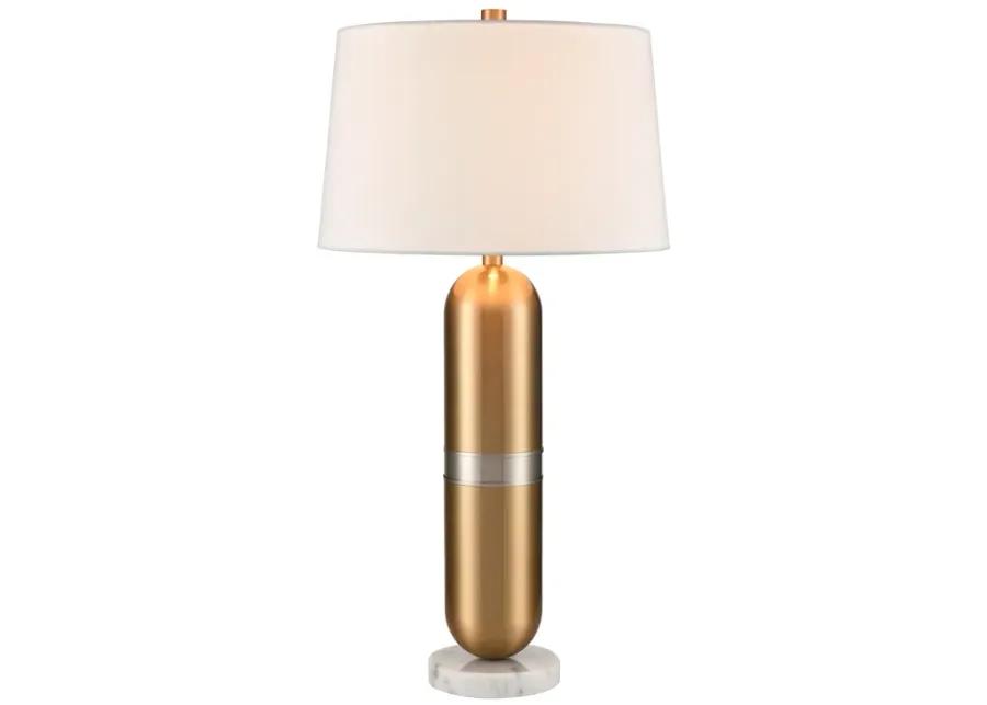 Pill 34" High 1-Light Table Lamp - Aged Brass