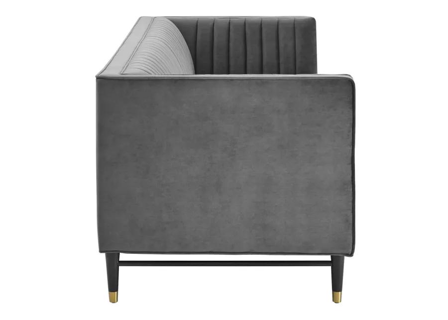 Devote Channel Tufted Performance Velvet Sofa