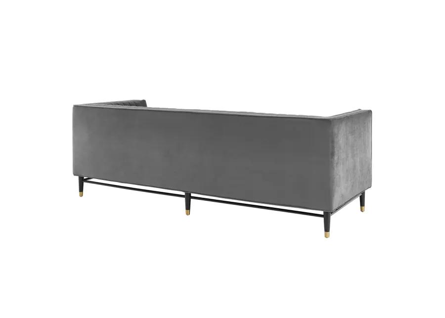 Devote Channel Tufted Performance Velvet Sofa