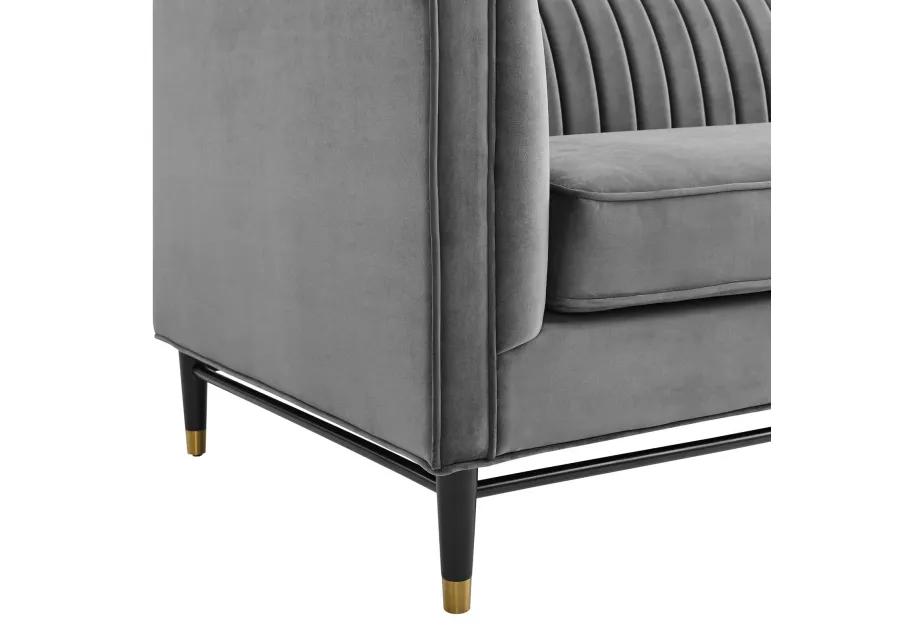 Devote Channel Tufted Performance Velvet Sofa