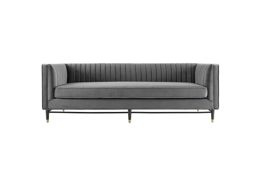 Devote Channel Tufted Performance Velvet Sofa