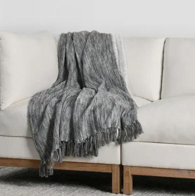 TC Sharma Cotton Blend 50"x70" Gray Throw Blanket Blanket