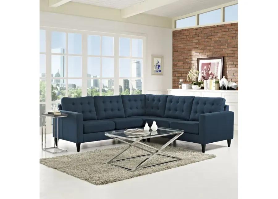 Empress 3 Piece Upholstered Fabric Sectional Sofa Set