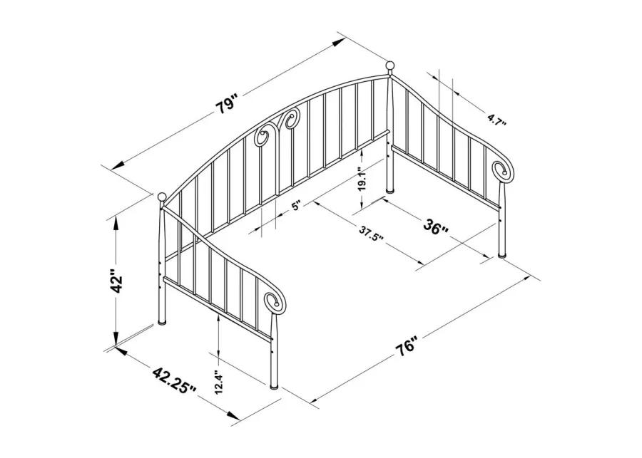 Grover Twin Metal Daybed Black