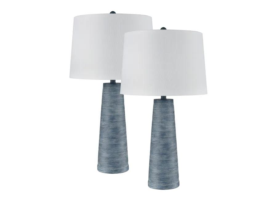 Kent 31'' High 1-Light Table Lamp - Set of 2 Dark Blue