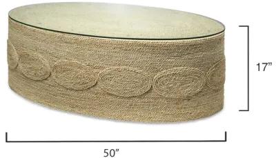 Barbados Oval Corn-Straw Coffee Table