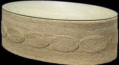 Barbados Oval Corn-Straw Coffee Table