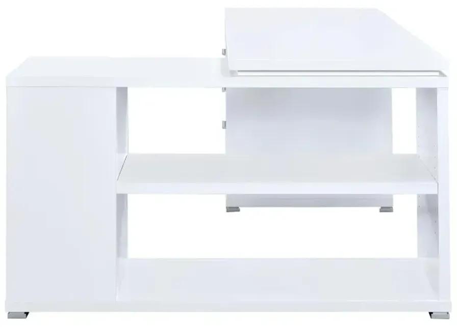 Yvette L-shape Office Desk White