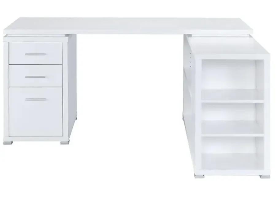 Yvette L-shape Office Desk White