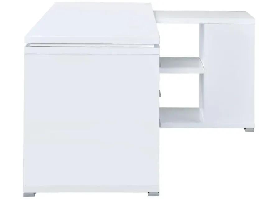 Yvette L-shape Office Desk White