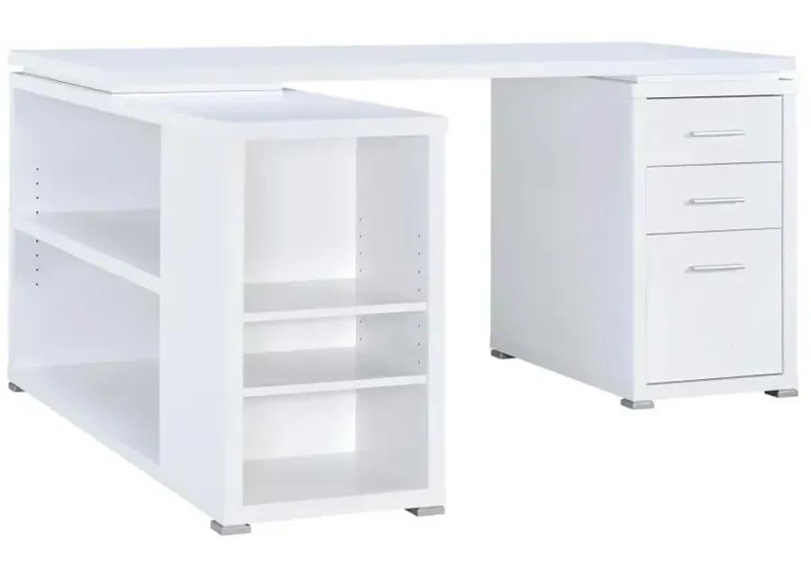 Yvette L-shape Office Desk White