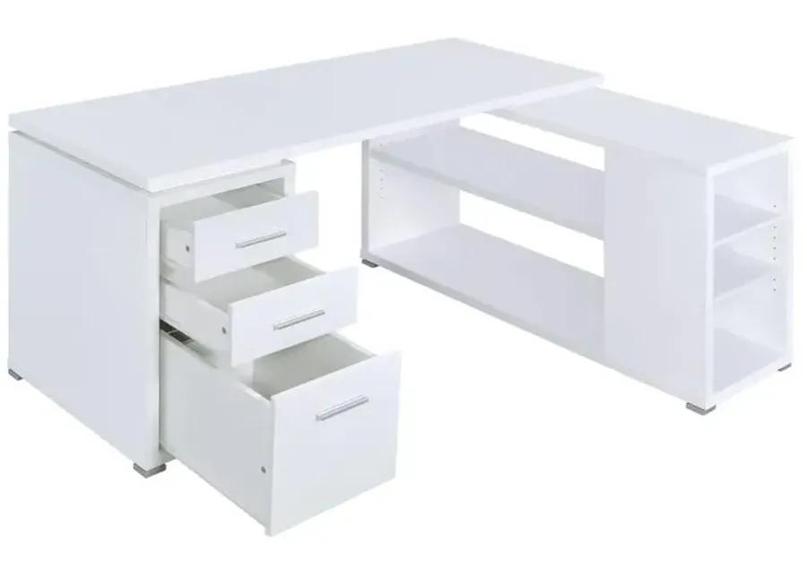 Yvette L-shape Office Desk White