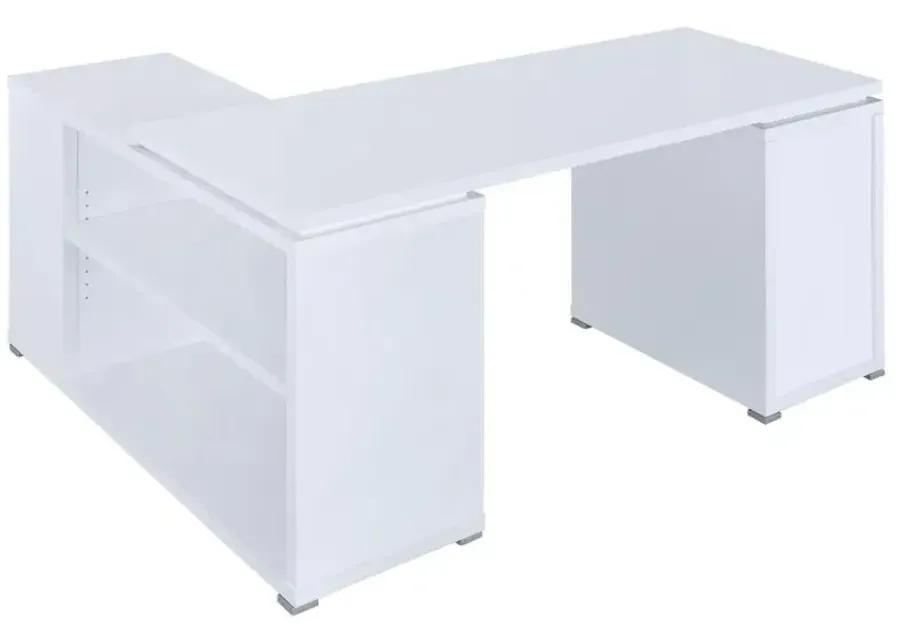 Yvette L-shape Office Desk White