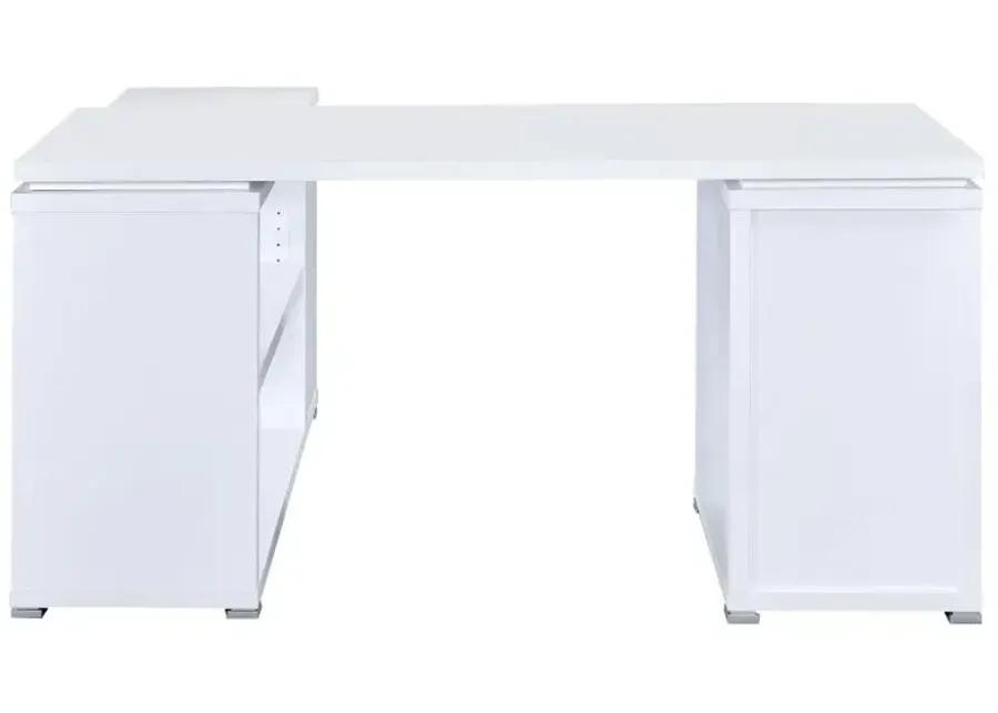 Yvette L-shape Office Desk White