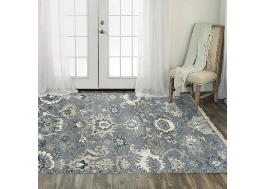 Ashton Gray  Hand Spun Wool/Tencel 6' x 9' Rectangle Rug