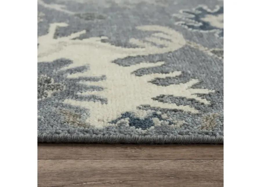 Ashton Gray  Hand Spun Wool/Tencel 6' x 9' Rectangle Rug