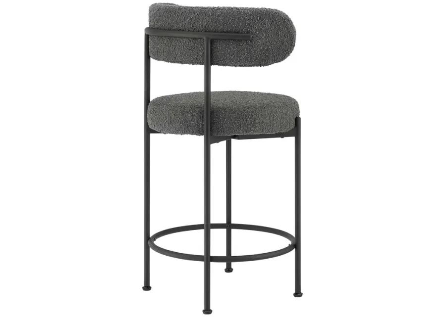 Albie Boucle Fabric Counter Stools - Set of 2