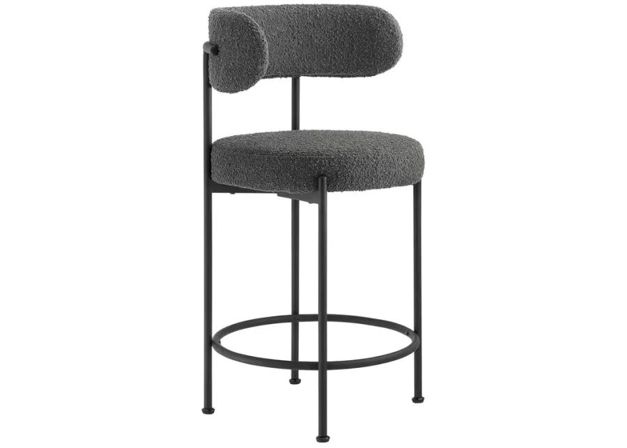 Albie Boucle Fabric Counter Stools - Set of 2