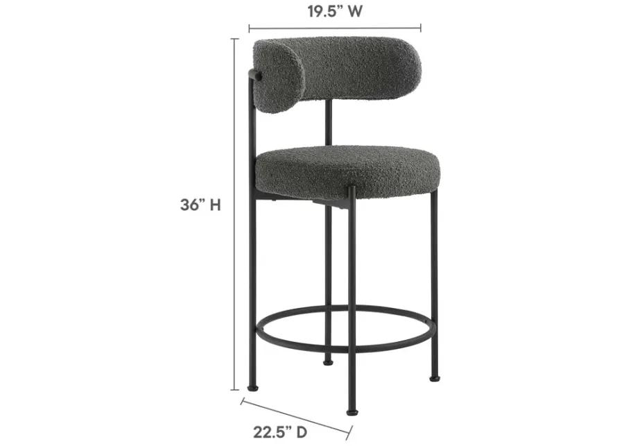 Albie Boucle Fabric Counter Stools - Set of 2