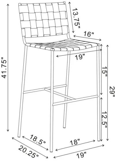 Adelaide Upholstered Bar Stool with Open Back Brown and Chrome