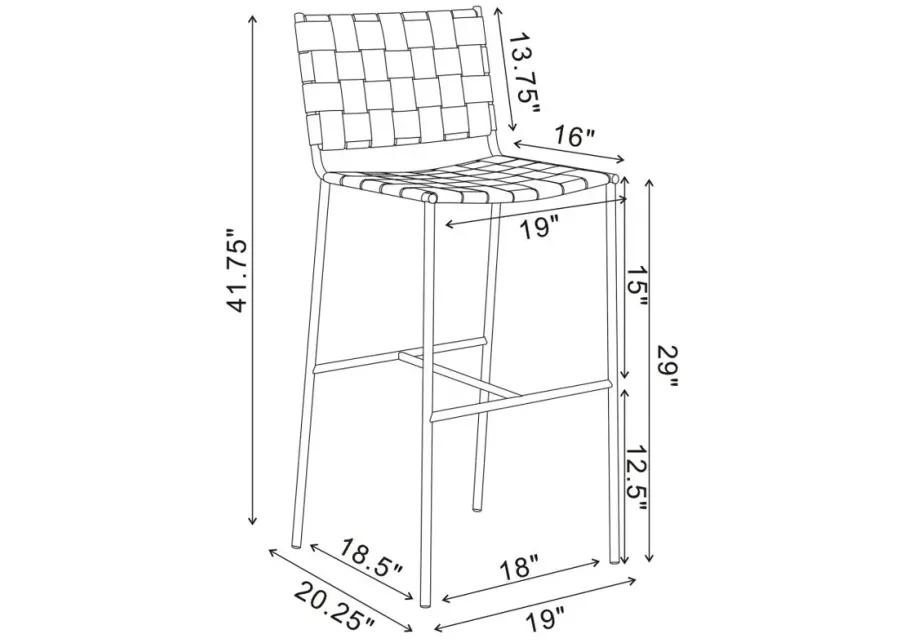 Adelaide Upholstered Bar Stool with Open Back Brown and Chrome